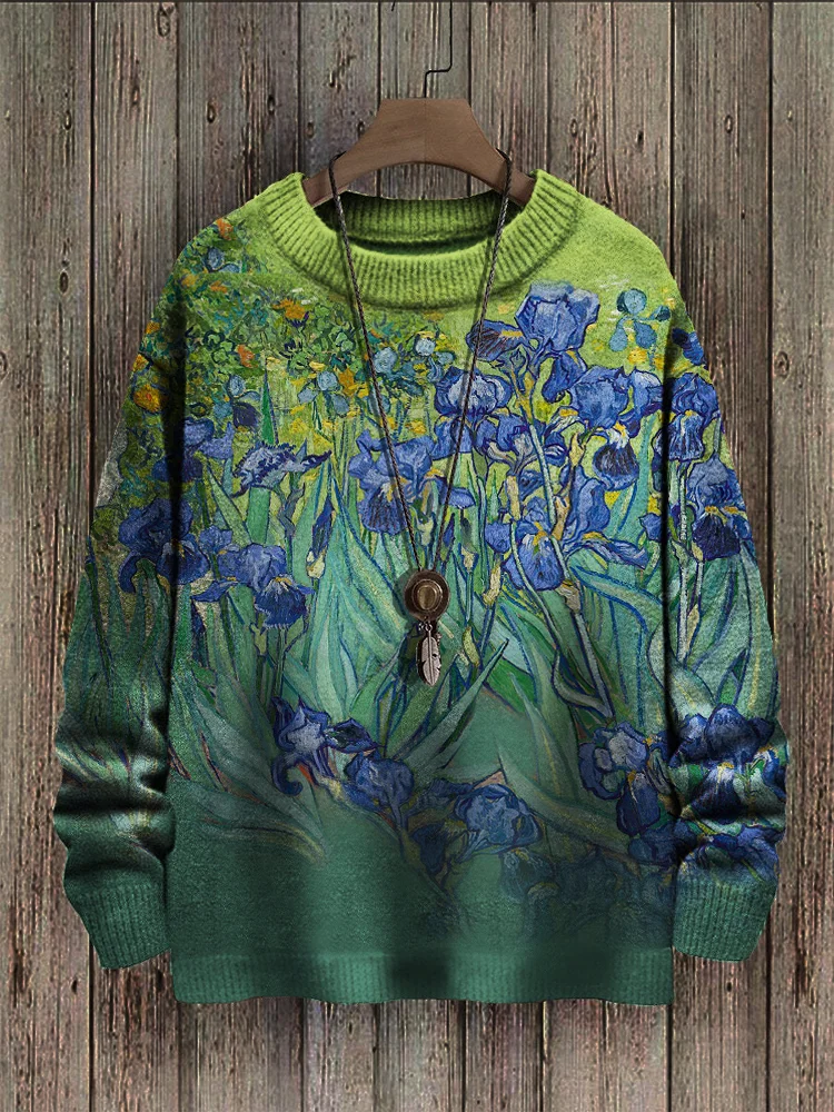 Comstylish Irises Inspired Art Cozy Sweater