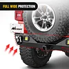 Nilight Rear Bumper with Spare Tire Carrier Compatible for 2018-2025 Wrangler JL JLU Unlimited?2/4 Doors) 2" Hitch Receiver w License Plate Bracket 2 LED Lights D-rings