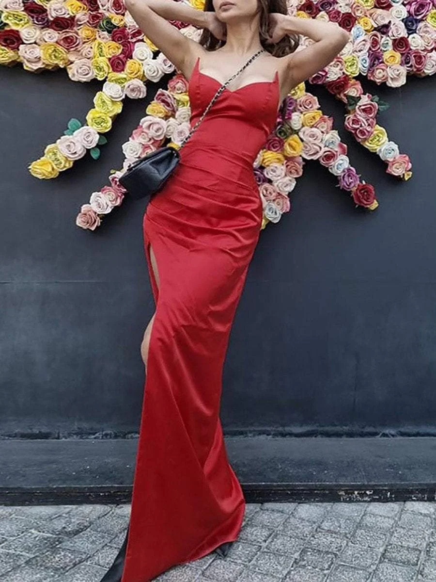 Sexy Solid Color Slim Dress