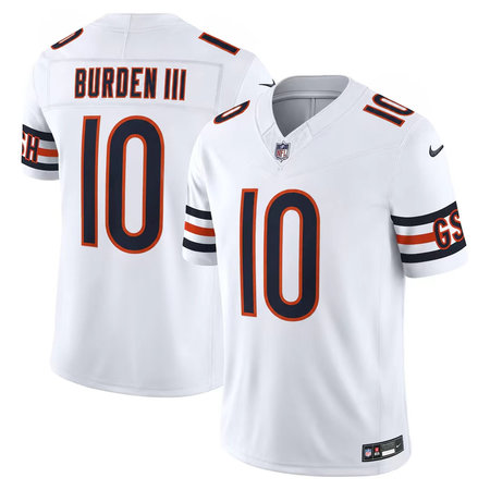 Men's Chicago Bears #10 Luther Burden III White Team Game Jersey