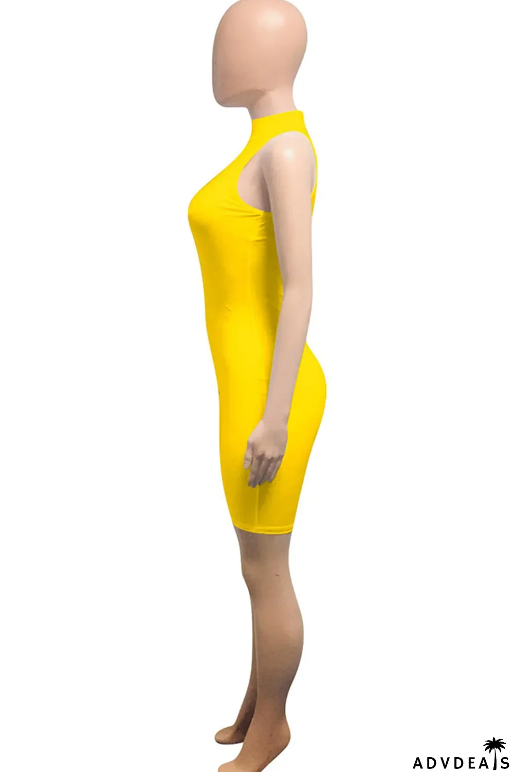 Grey Fashion street Solid Milk. Sleeveless O Neck Jumpsuits