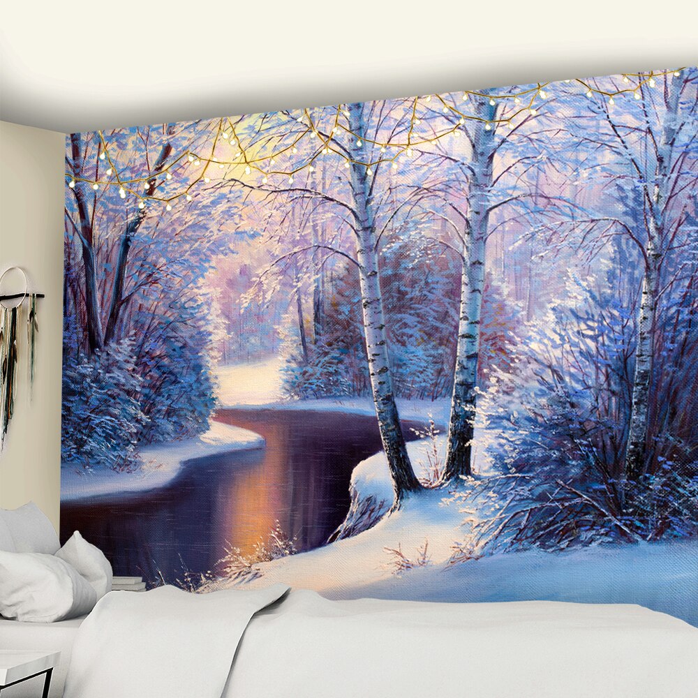 

Wall Tapestry - Christmas Village Wooden House-150*130cm, 501 Original