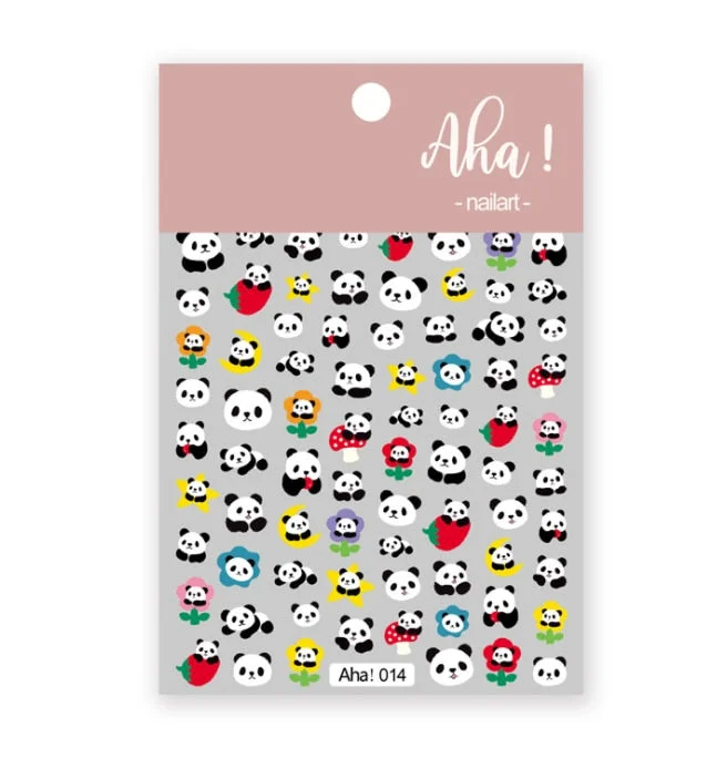 Nail Glue Stickers Ins Stars Moon Cartoon Rabbit Panda Flower Nail Decoration Decals Nail Sticker Animal Nail Art Decorations-Nail Inspo