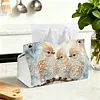 (25cm)Winter Pearl Three Birds DIY Diamond Painting PU Tissue Holder Box