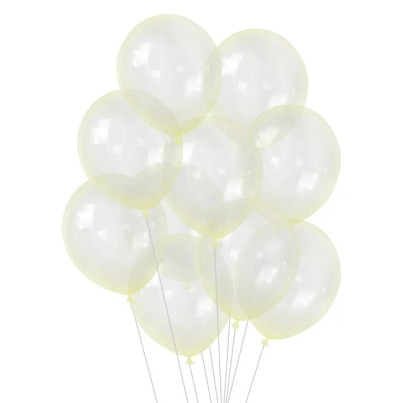 20Pcs/lot 12inch Crystal Bubble Balloons Colorful Transparent Latex Balloons Birthday Party Decor Wedding Summer Helium Globals