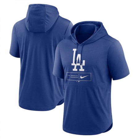 Men's Los Angeles Dodgers Blue Short Sleeve Pullover Hoodie VX9M