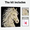 Kits d&rsquo;art de peinture de perles de cheval avec cadre en perles, peintures de pierres pr&eacute;cieuses, arts visuels cr&eacute;atifs 30x30cm pour adultes d&eacute;butants, d&eacute;coration murale