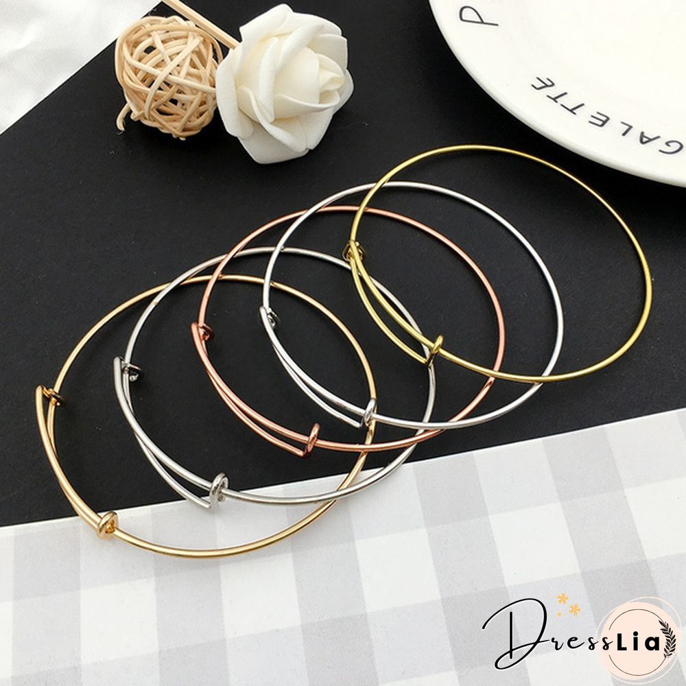 Adjustable Metal Blank for DIY Jewelry Production, 60PCS Retractable Bracelet Material
