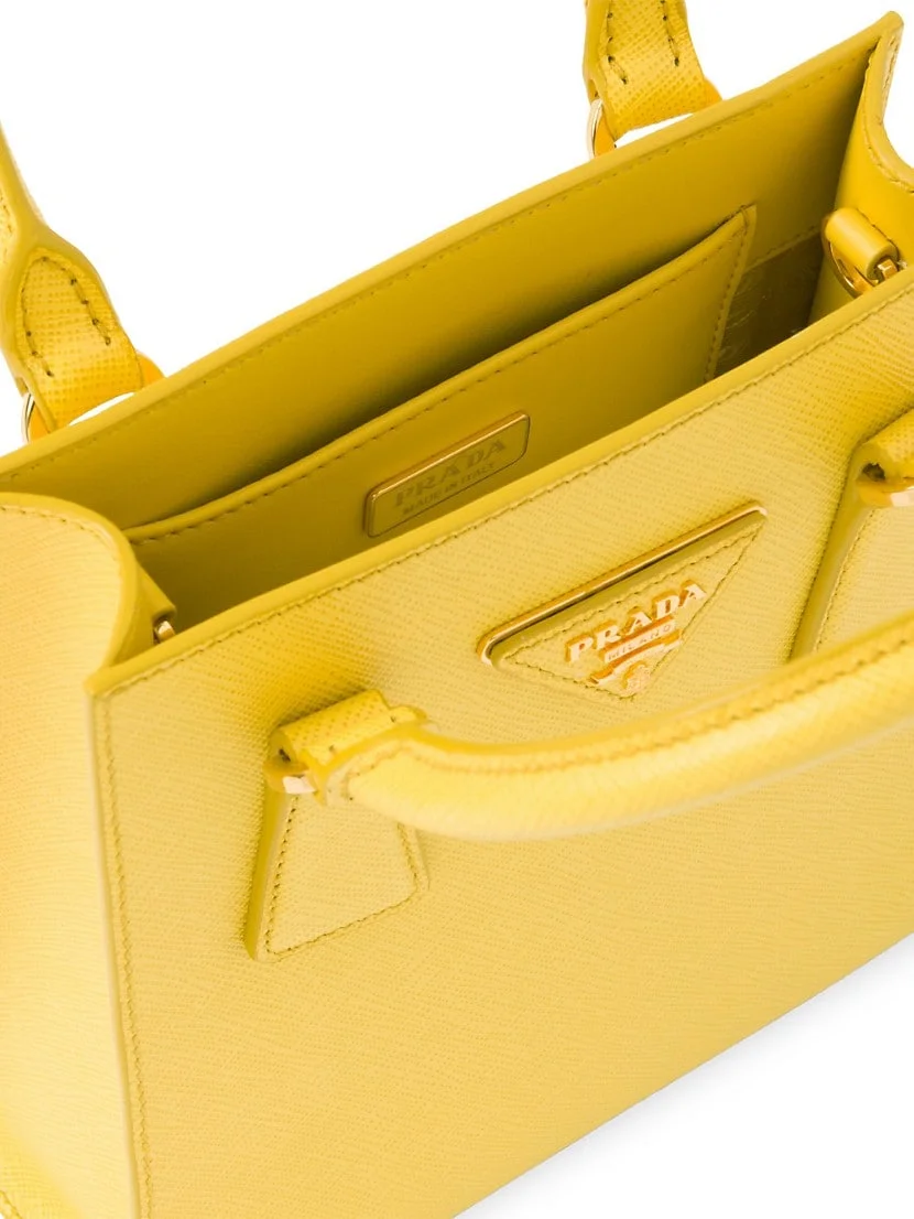 Prada Saffiano Leather Handbag yellow