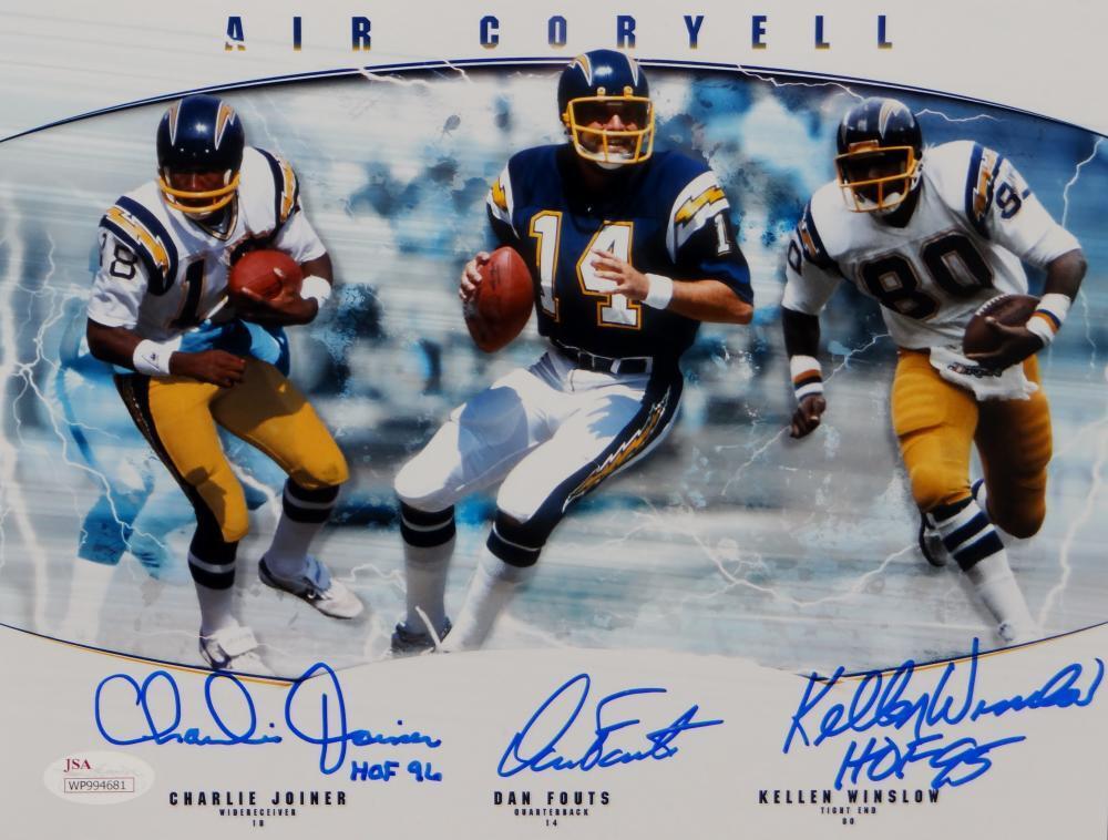 Joiner Fouts Winslow Signed Chargers Air Coryell 8x10 Photo Poster painting W/ 2 Insc- JSA W