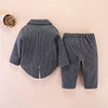 Kid Baby Boy Spring Cotton Suit Birthday Striped Outfit 3 Pcs