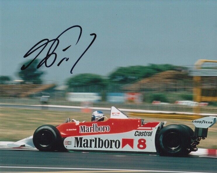 Alain Prost Hand Signed 10x8 Photo Poster painting F1 Autograph Marlboro McLaren 1