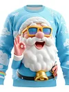 Unisex Santa Claus 3D Printed Casual Round Neck Sweatshirt Christmas Decoration Party