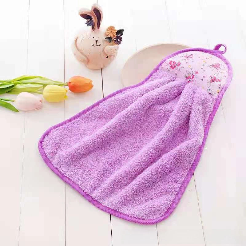 Kitchen Hand Towel Factory LOGO Hanging Hand Towel Coral Velvet Hand Towel Factory