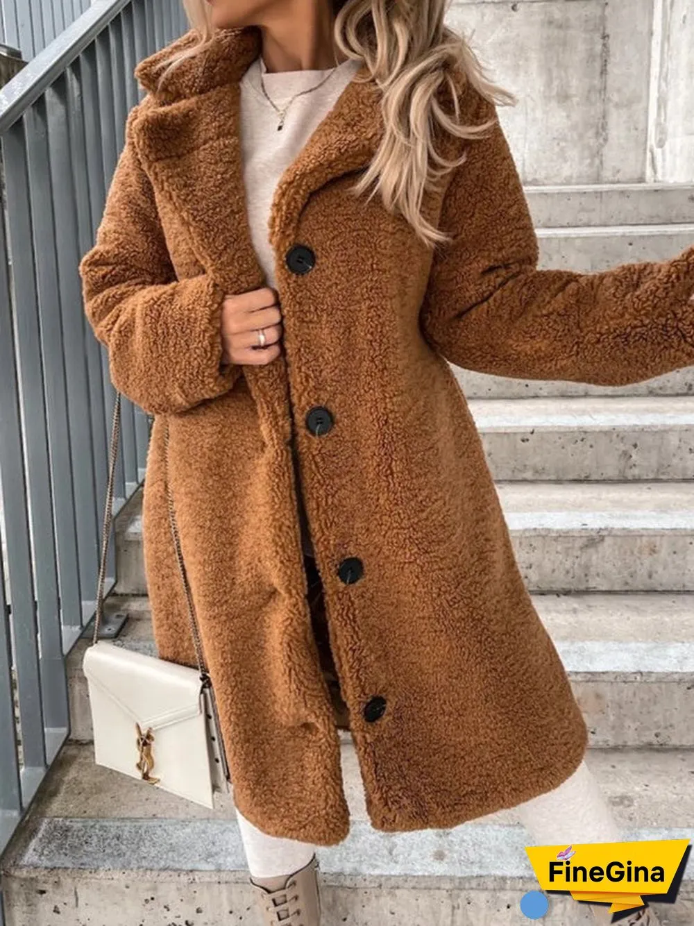 Women's  Long Sleeve V-neck Button Coats Tops
