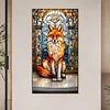 Diamond Painting-DIY Full Round Drill Stained Glass Fox(70*40 CM)