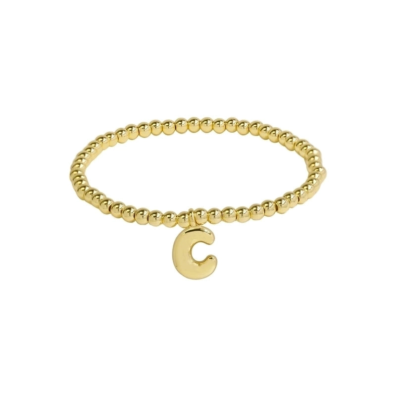 Hot Sale 18K Brass Glossy 26 English Letters Copper Bead Filament Adjustable Fashion Bracelet