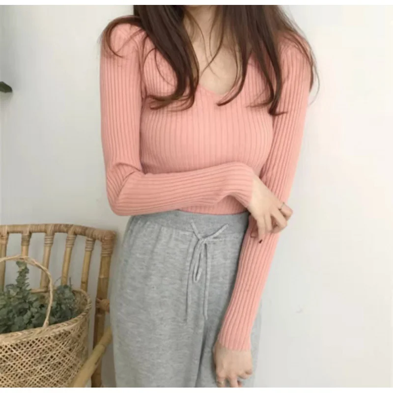 Uveng Uveng Long Sleeves Of The Jacket Lady With A Sweater In The Women's Autumn And Winter Blouse Multi-Colored Knitted Shirt