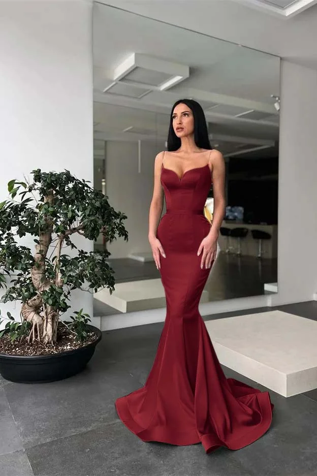 Daisda Long Mermaid Prom Dress Spaghetti-Straps