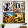 (US Local)4pcs/set Dachshund-11CT Stamped Cross Stitch Kit