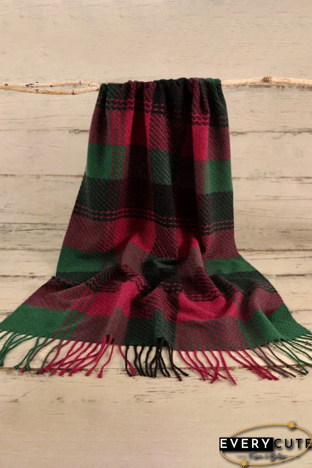 Red Green Plaid Christmas Fashion Scarf