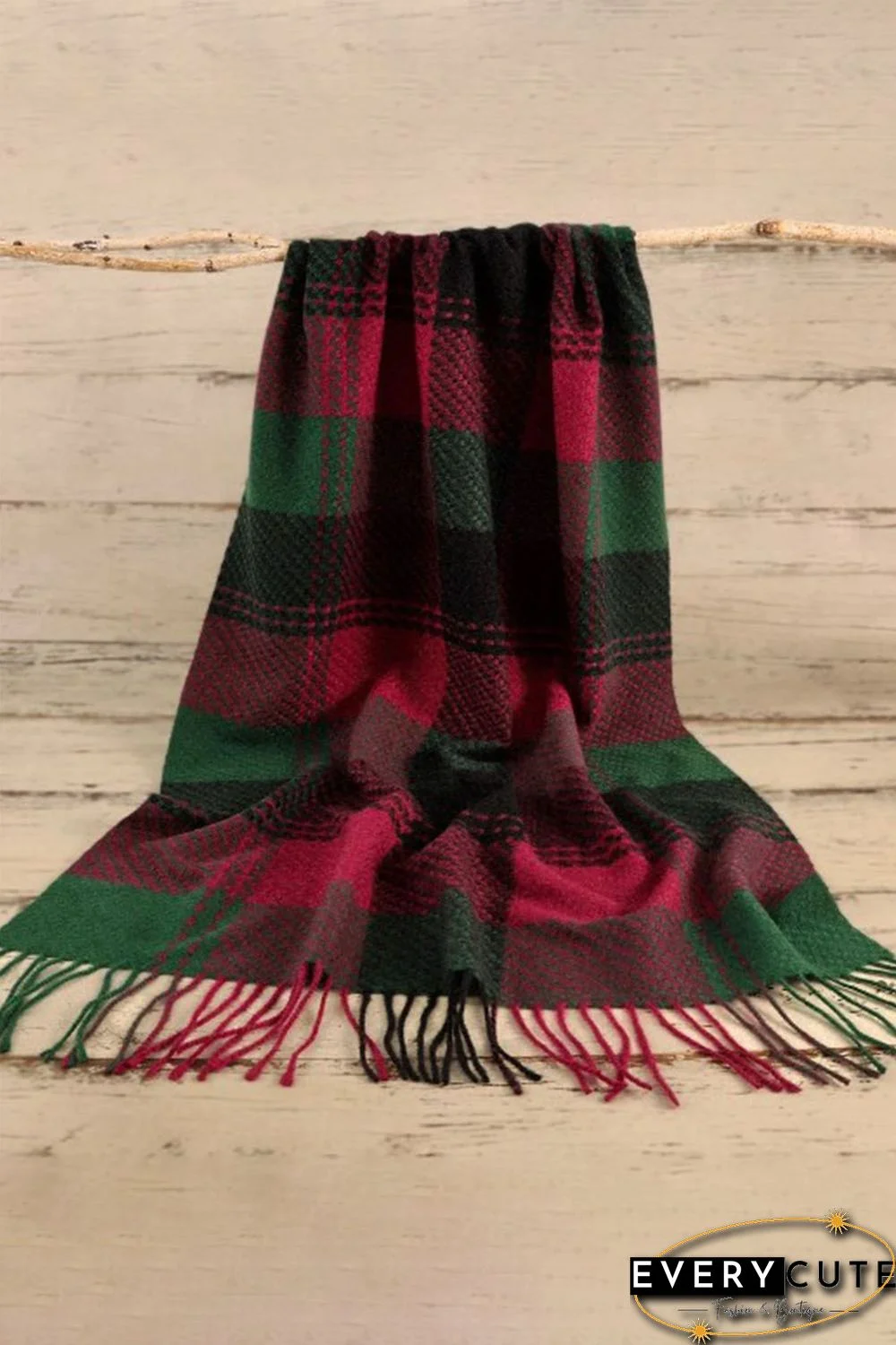 Red Green Plaid Christmas Fashion Scarf
