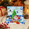 1Pcs Diamond Painting Christmas Sleigh Theme Greeting Card Set with Envelopes