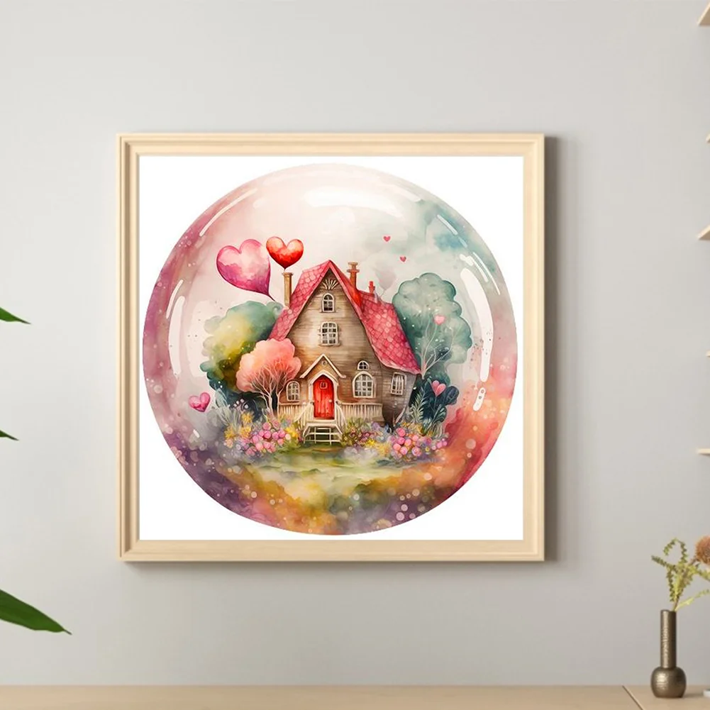 Full Round Diamond Painting 30*30cm - Small House In The Forest