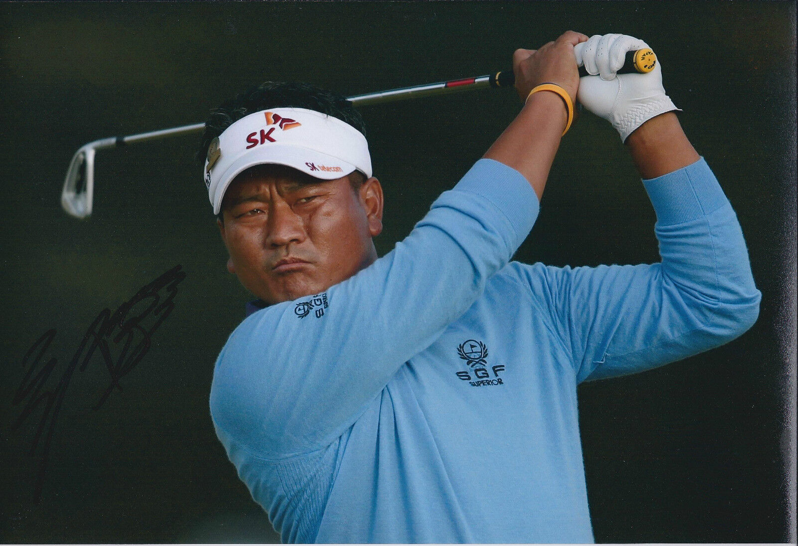 ??? KJ CHOI SIGNED Autograph 12x8 Photo Poster painting AFTAL COA German Masters WINNER Golf