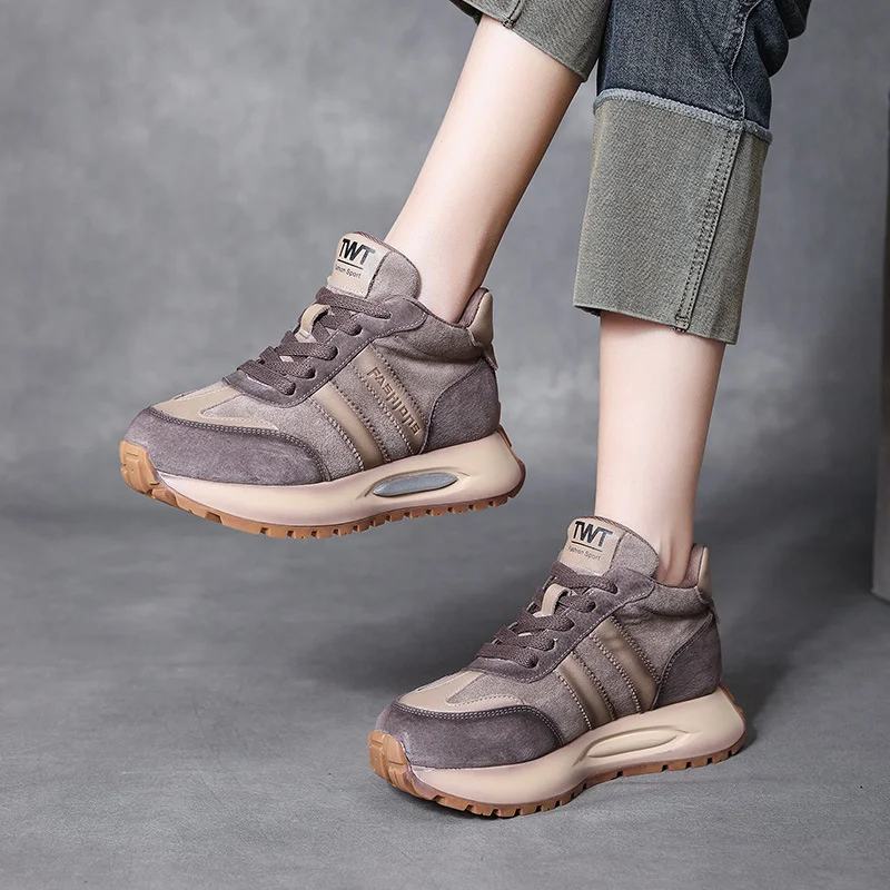 Yyvonne Kraft Sports Casual Shoes Women's Autumn And Winter New Breathable Light And Anti-Slip Lace With Age-Dating Running Shoes