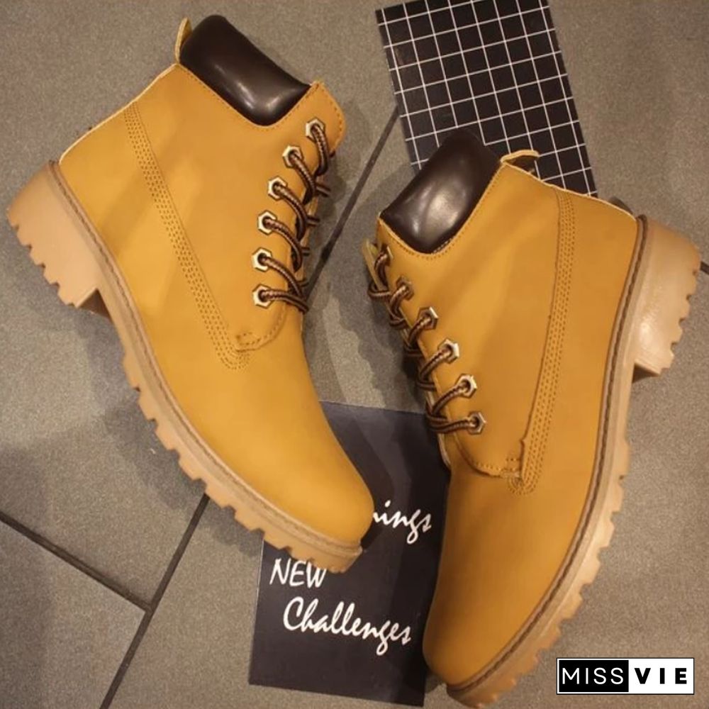 Vintage Martin Boots Lace-up Round Toe