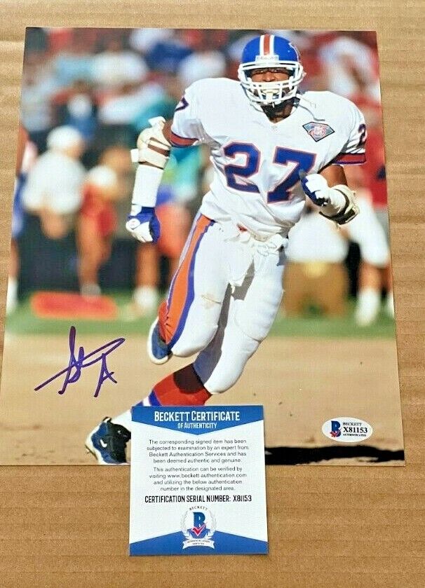 STEVE ATWATER SIGNED DENVER BRONCOS 8X10 Photo Poster painting BECKETT CERTIFIED