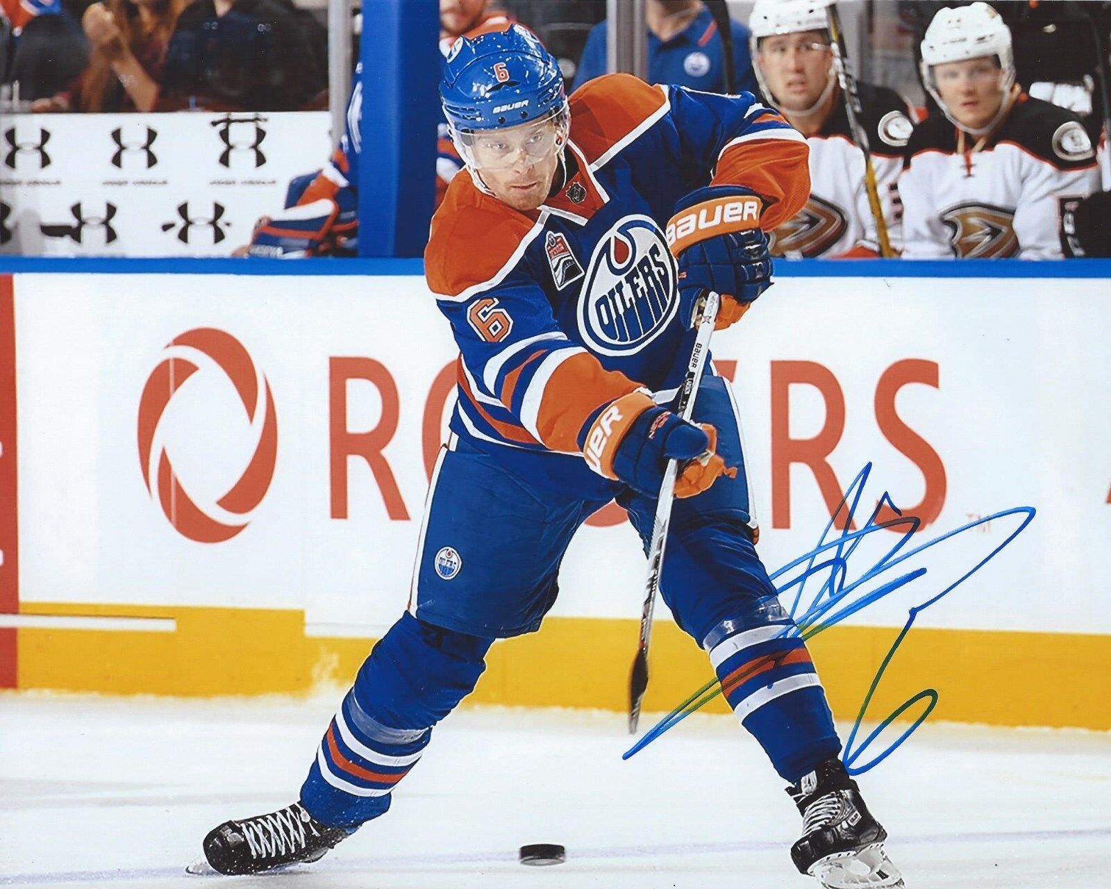 Adam Larsson Signed 8x10 Photo Poster painting Edmonton Oilers Autographed COA