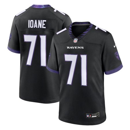 Youth Baltimore Ravens #71 Olaivavega Ioane Black 2026 NFL Draft Game Jersey