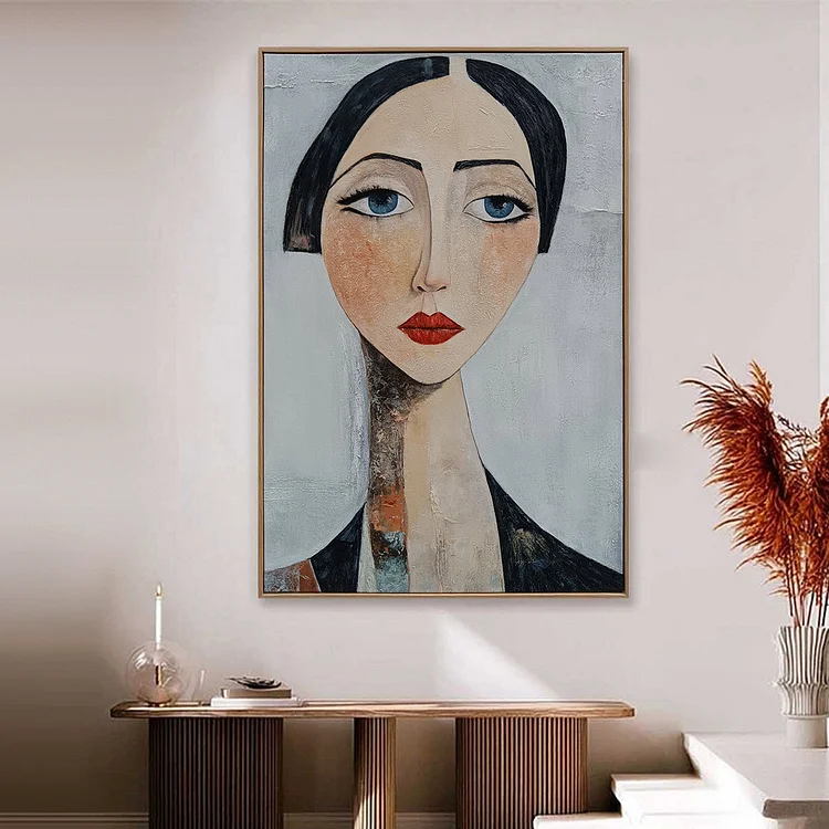 Ready to Ship | SERENE GAZE | 28''x40'' | 70x100cm | Wood Frame（Canvas painting）