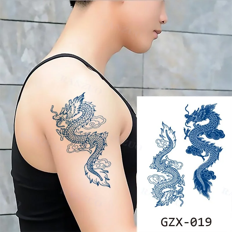 Waterproof Temporary Tattoos Stickers Temporary Tattoo for Women Men Fashion Art Tatoo Sticker Chest Stickers Neck Tattoo Fake
