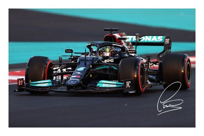 Lewis Hamilton F1 Abu Dhabi 2021 Signed A4 Photo Poster painting Print Autograph Formula 1