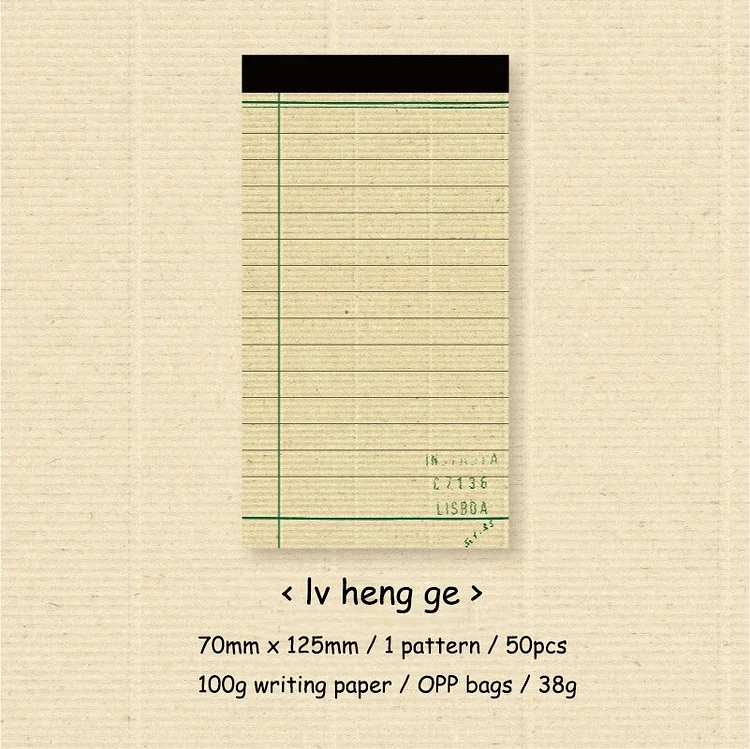 Journalsay 50 Sheets Simple Vintage Grid Line Memo Pad DIY Journal Scrapbooking Message Decorative Note Paper
