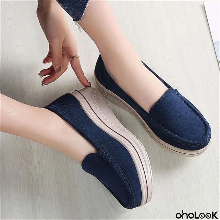 Women's Retro Wedge Heels Autumn Slip-on Loafers