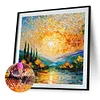 Diamond Painting-DIY Full Round Drill Stained Glass Lake(40*40 CM)