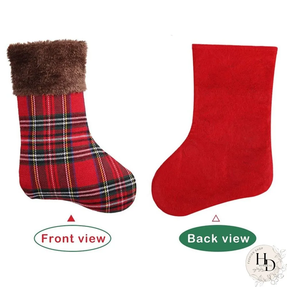 Mini Christmas Stockings Decorations for Home Santa Stocks Luxury Gift Merry Socks