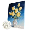 (30x40cm)DIY Pearl Painting Framed Flower Handmade Pearl Material Art Kit Living Room Decor