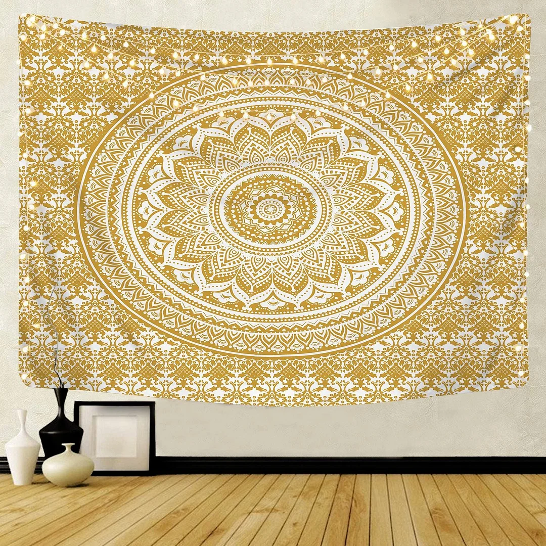 Large Mandala Pattern Indian Tapestry Wall Hanging Decoration Bohemian Beach Towel Polyester Thin Blanket Yoga Shawl Travel Mat
