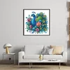 Paon et fleurs-partiel spécial diamant peinture-30 * 30cm