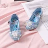 Children High-heeled Shoes Princess Shoes Crystal Shoes Runway Show Leather Shoes