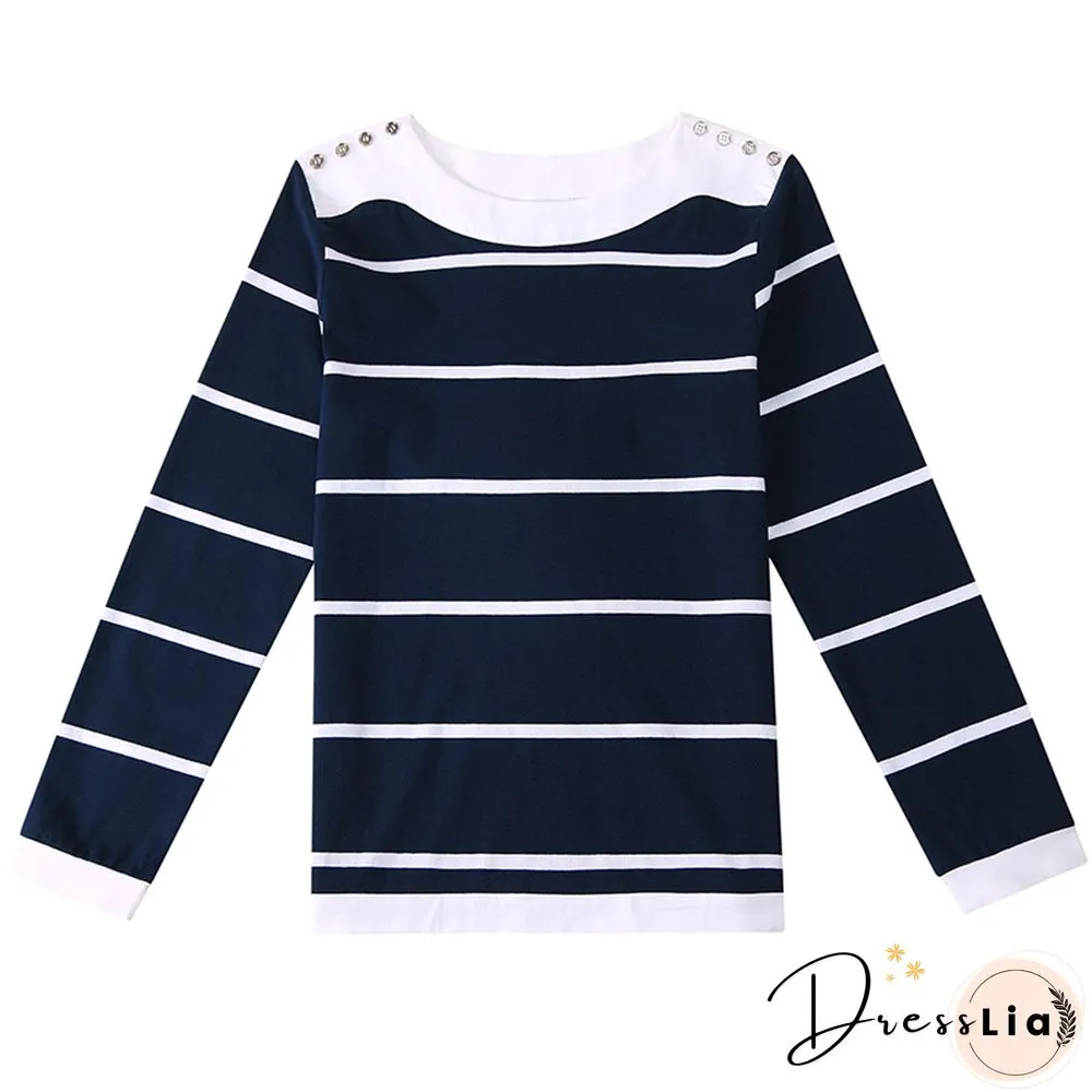 Bobokateer Long Sleeve Striped Shirt Womens Clothes Tee Femme T-Shirt Women Tshirts Mujer