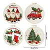 4pcs Christmas-DIY Embroidery Kit with Pattern Cotton Threads Needles Hoop Scissor 30*30cm tapestrymarket