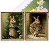(US Local)2pcs/set Rabbit-11CT Stamped Cross Stitch Kit(40x50cm)