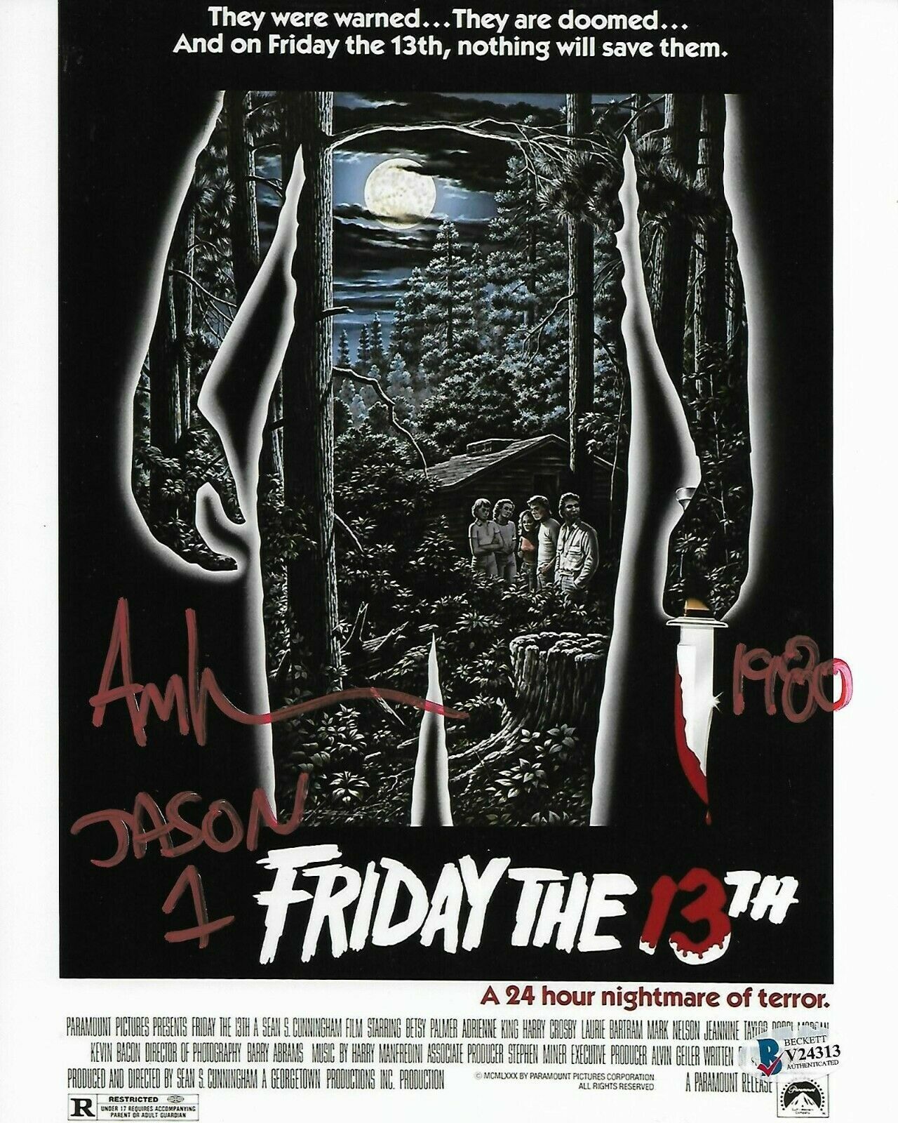 Ari Lehman signed Friday the 13th Jason 8x10 Photo Poster painting BAS Jason 1 inscription