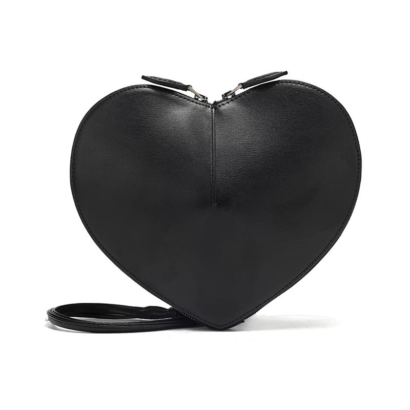 Heart‑shaped Bag, Fashion Niche Style, Genuine Leather Shoulder Underarm & Crossbody Bag-MERUMOTE